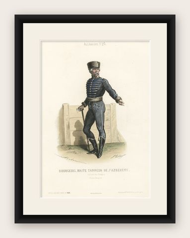 Print Depicting a Bourgeoise in Folk Costume from Jászsági, Lower Hungary, 1850, shown framed