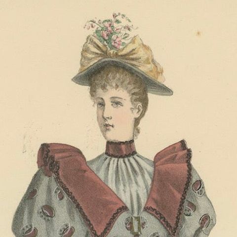 Victorian Fashion Statements: Litho by Michau for the Exposition Universelle, close-up 5