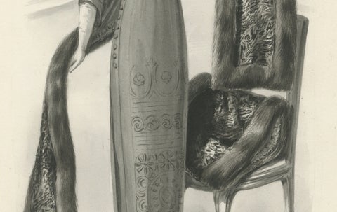 Ferdinand-Léon Ménétrier French Belle Époque Fur Fashion Design, c.1910, close-up 4