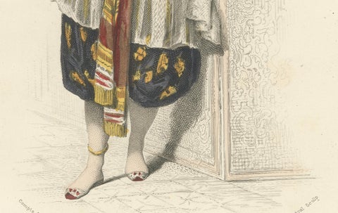 lgeria Moorish Woman, Hand-Colored Costume Lithograph, 1853, close-up 3