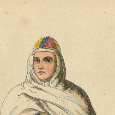 Elegant Tartar Woman from Tomek: 19th-Century Hand-Colored Portrait, close-up 4