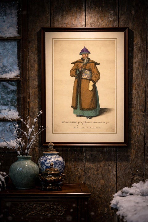 Chinese Mandarin in Winter Court Dress, Antique Print, Jefferys, 1749, view 2