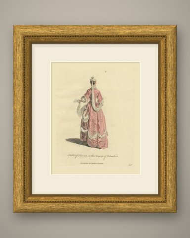 Imoinda in the Tragedy of Oroonoko, Back View, Georgian Stage, Jefferys 1757, shown framed