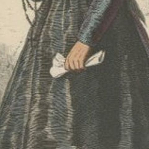 Antique Costume Print of a Farmer's Wife from the Region of Traunkreis, c.1880, close-up 2