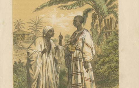 Women of Shoa (Ethiopia), Antique Ethnographic Costume Print, 1868, close-up 3