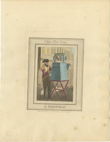 Peepshow Man at Hyde Park Corner, Cries of London, 1804, view 2
