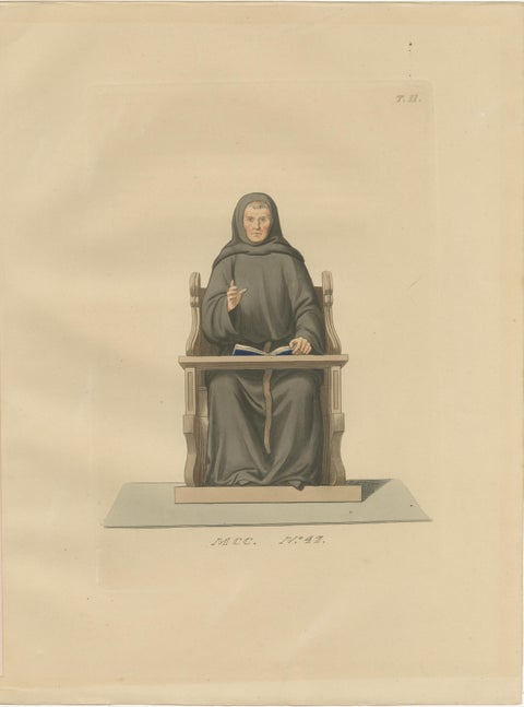 Six Medieval Costumes Hand-Colored Lithographs, France, Circa 1860, view 7