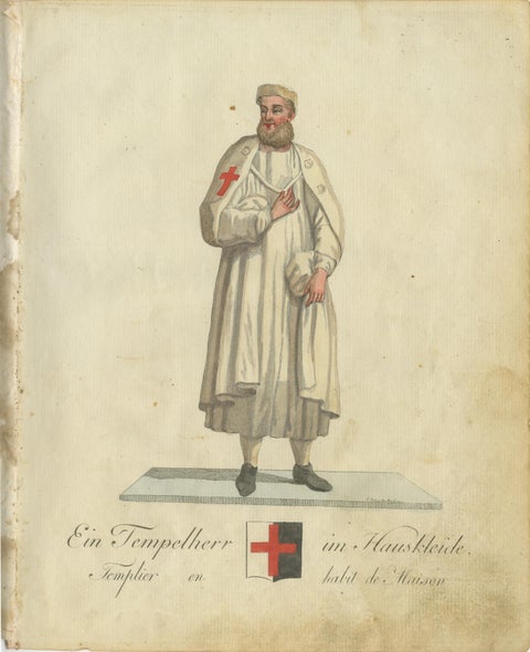 Knight Templar in Traditional House Attire: A Rare 1791 Hand-Colored Engraving, view 3
