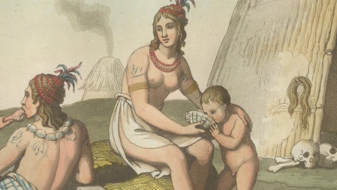 Indigenous People of Formosa (Taiwan), Ferrario Costume Print, c.1815, close-up 2