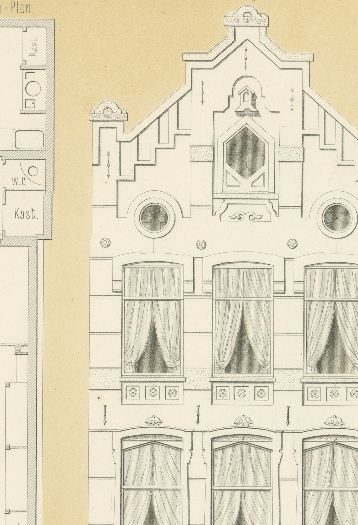 Kalverstraat Shop Front, Amsterdam, Dutch Architecture Print, Leliman, 1865-1866, view 3