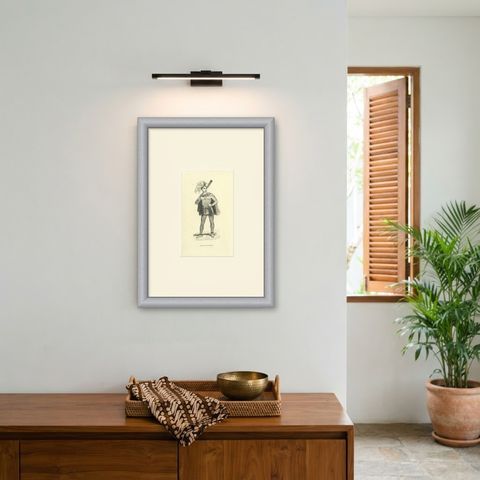 Native of Massacre Island, Antique Wahlen Costume Print, 1843-1844, shown framed on a wall