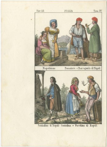 Neapolitan Women, a Fisherman, a Boatman and Country People of Naples, 1842, view 2