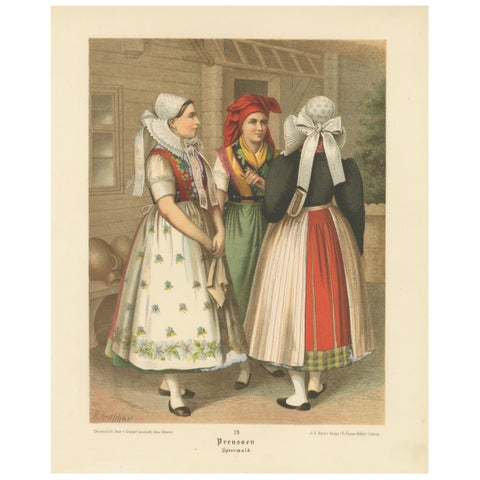 Spreewald Folk Costumes, Prussia, Women in Traditional Dress, c.1875