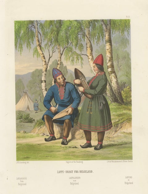Sámi (Laplander) Costumes from Northern Norway, Helgeland Region, c.1860, close-up 6