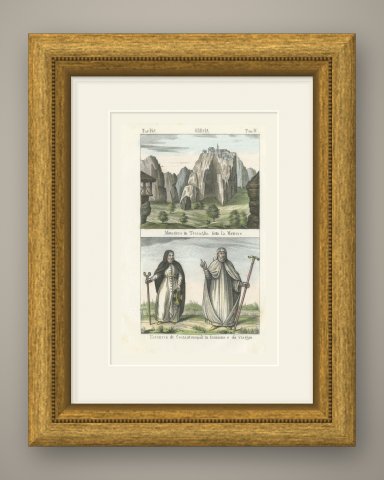 Meteora Monastery in Thessaly and the Patriarch of Constantinople, 1842, shown framed