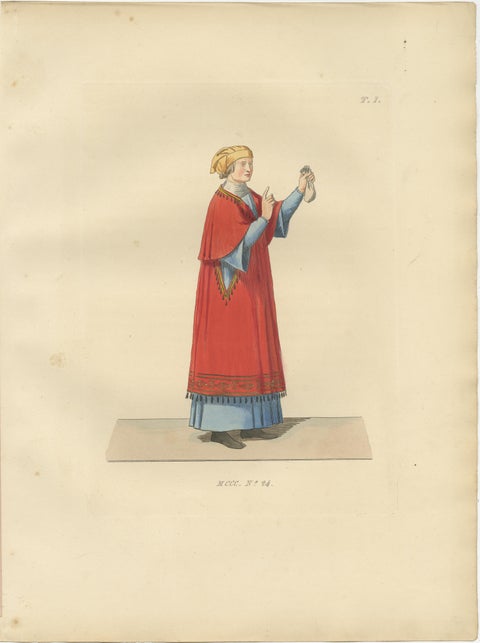 Sienese Nobility and Knight of the Knot in Lavish Medieval Costume. 1845, view 5