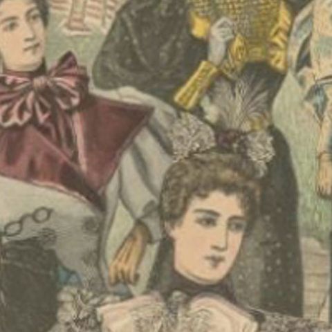 Antique Fashion Print by Dürr, 1894, close-up 1