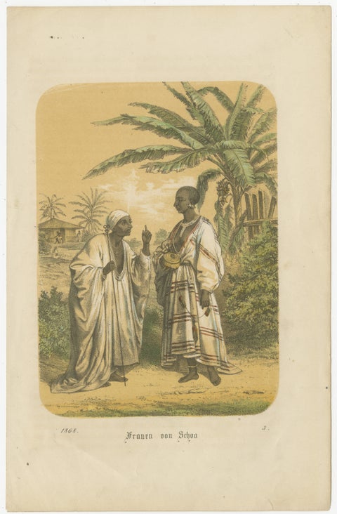 Women of Shoa (Ethiopia), Antique Ethnographic Costume Print, 1868, view 2