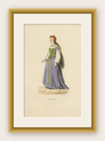 Renaissance Refinement: An English Lady in 'Costume du Moyen Âge, 1847, shown framed