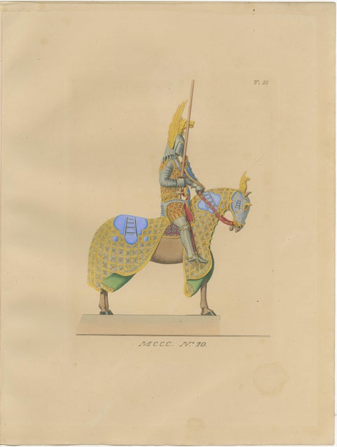 Set of 10 Hand-Colored Medieval Costume Prints by Paul Mercuri, Paris 1845, view 9