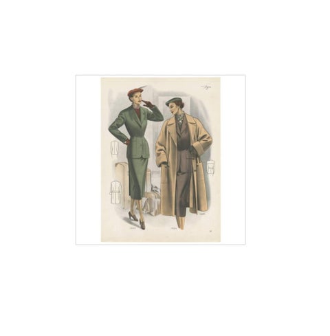 Vintage Fashion Print 'Pl. 14323' Published in Ladies Styles, 1952, view 2