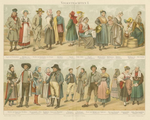 Traditional Folk Costumes from Europe, From Volkstrachten I. c. 1890, close-up 5