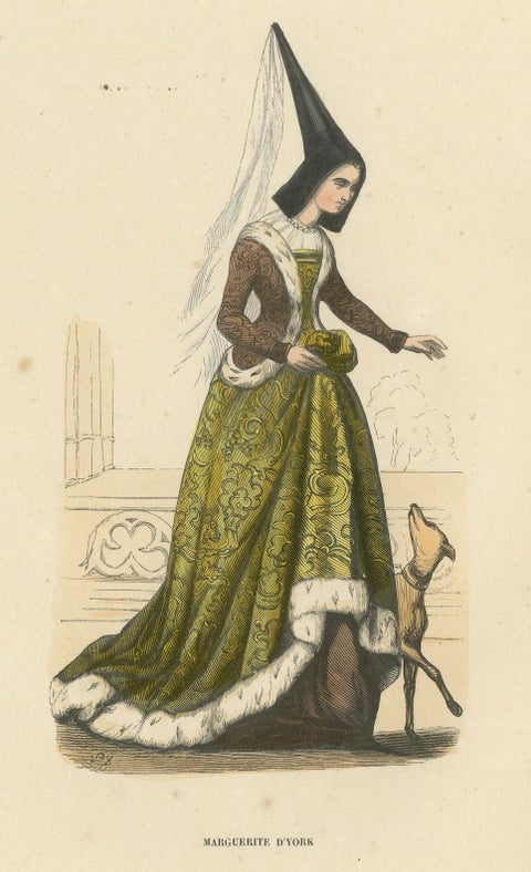 Elegance of the Past: Margaret of York in 'Costume du Moyen Âge', 1847, close-up 4