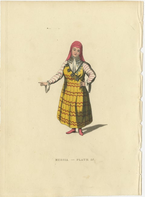 Traditional Attires of Early 19th Century Russia: A Visual Record in Engravings, view 4