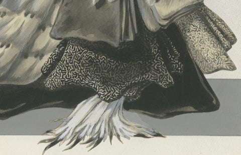 French Art Nouveau Fashion Design of Fur Pelts and Trimmings, c.1910, close-up 1