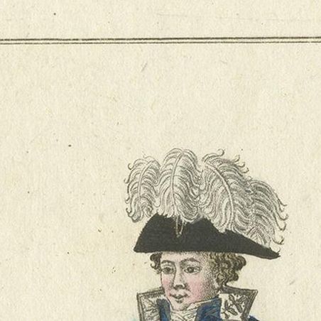 Antique Costume Print of a French minister, circa 1810, close-up 1