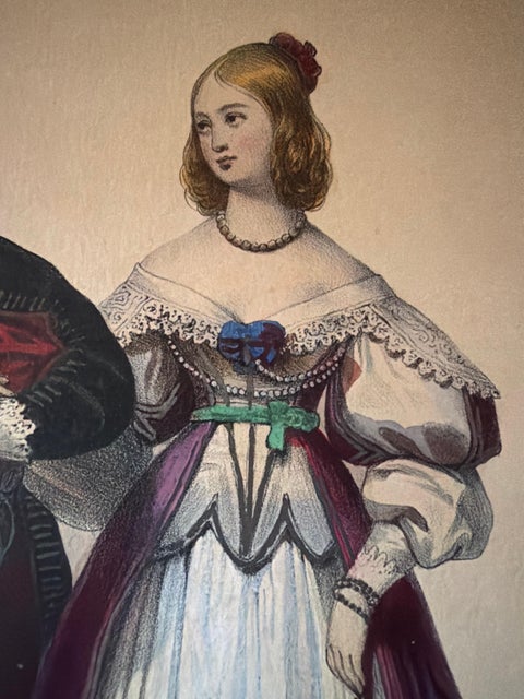 Louis XIII & Anne of Austria French Court Costume Lithograph, 1847, view 3
