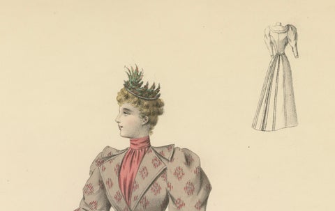 Refined Elegance: 1889 Fashion Lithograph by Michau, the Exposition Universelle, close-up 4
