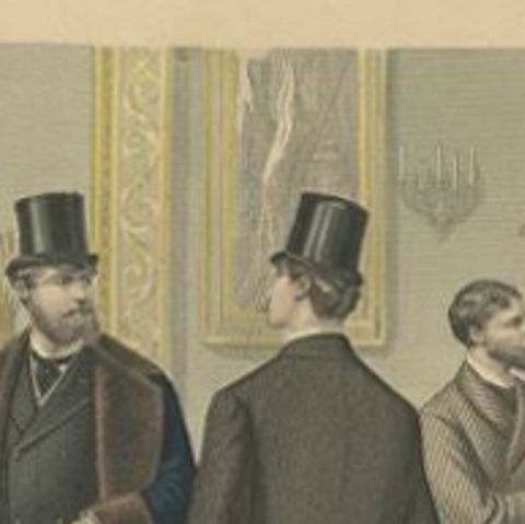 Antique Print of Fashion in February 1881 by Klemm & Weiss, circa 1900, close-up 1