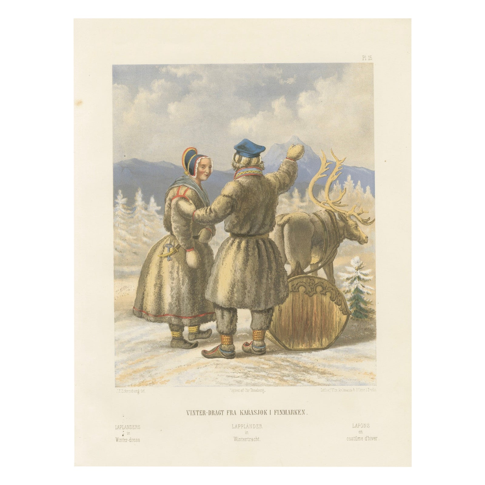Sámi Winter Dress, Karasjok, Northern Norway, Traditional Arctic Clothing, 1860