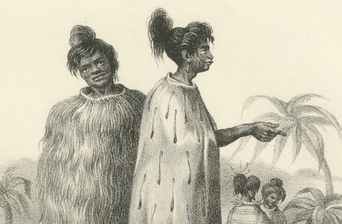 Costumes of the Indigenous People, Cape Palliser & Cook Strait, New Zealand 1836, close-up 1
