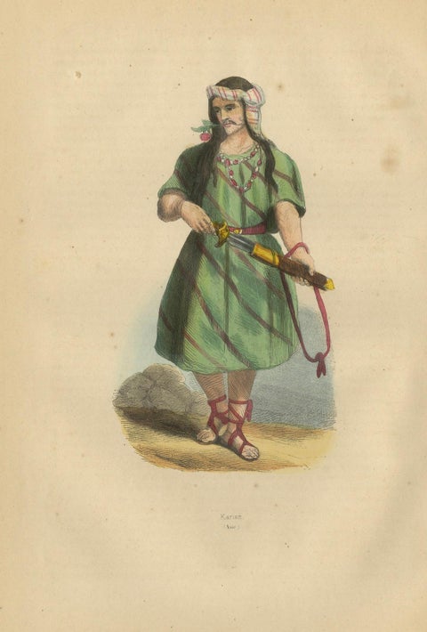 Cultural Warriors: Traditional Attire of Iranian and Afghan Tribes, 1844, close-up 2
