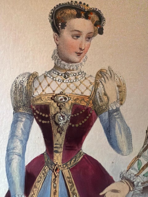 Henri II & Catherine de' Medici French Court Costume Lithograph, 1847, view 2