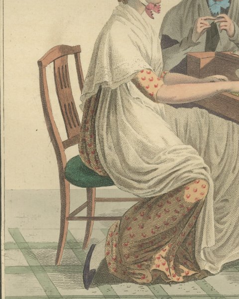Moravian Mother and Daughter at Zeist, Dutch Costume Print, 1811, close-up 2