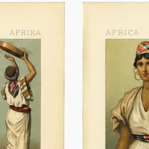 North African Costumes & Figures, Racinet Afrique Plates, Set of 2, 1888, close-up 5
