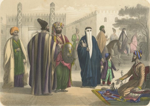 Persian and Armenian Figures, Asia Minor and Khorasan Costumes, c.1845, close-up 1