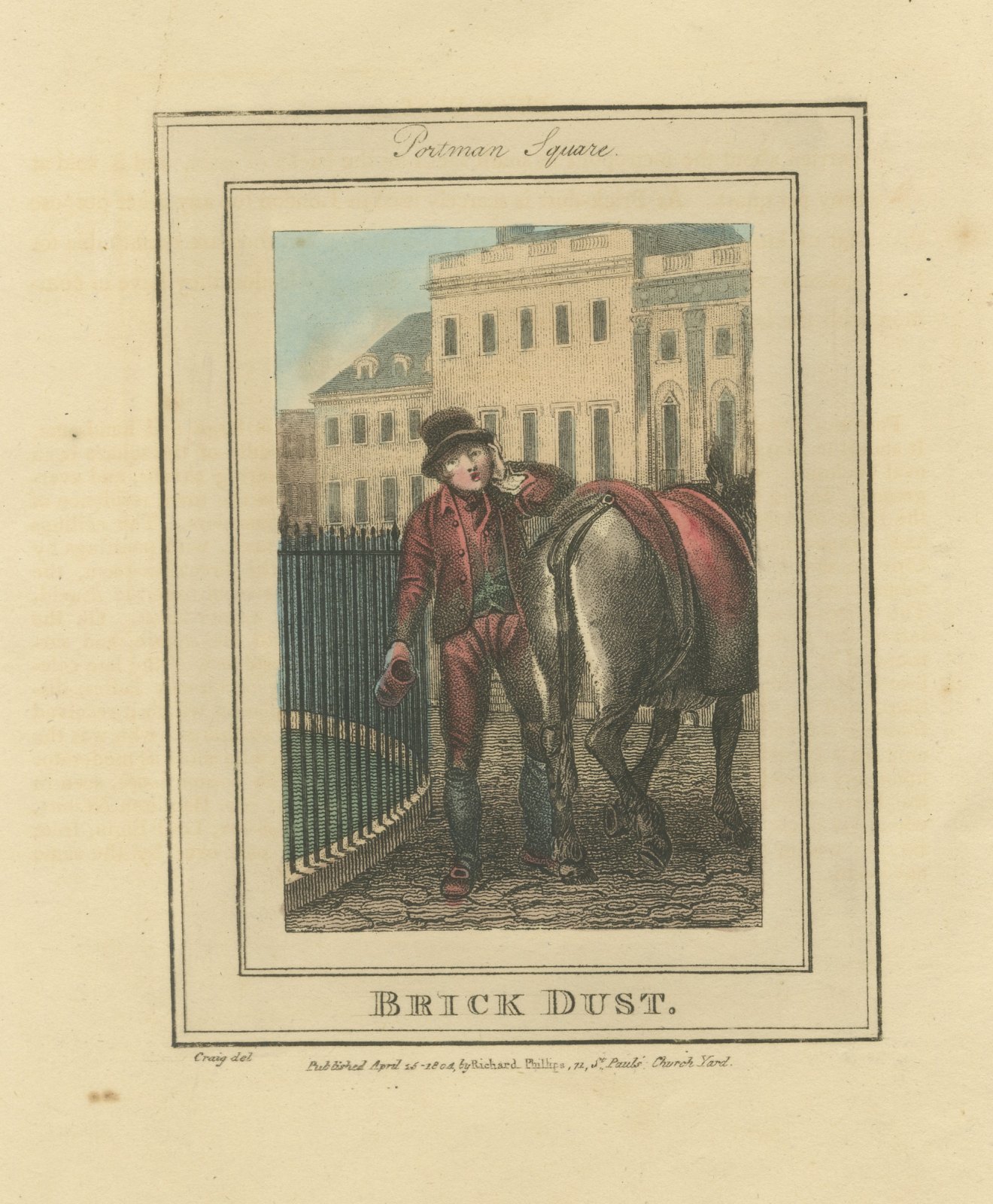 Brick Dust, Portman Square, Cries of London, 1804
