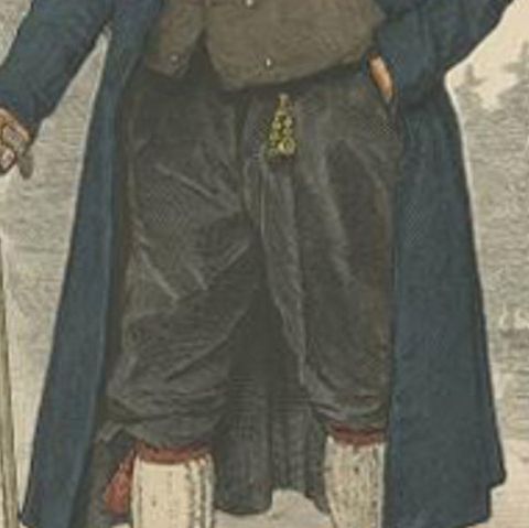 Antique Costume Print of a Farmer from the Ettersberg Region in Germany, c.1880, close-up 2