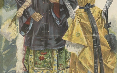 Oriental Carnival Costume Scene, “Faschingsfreuden” by Edward Cucuel, c. 1900, close-up 2