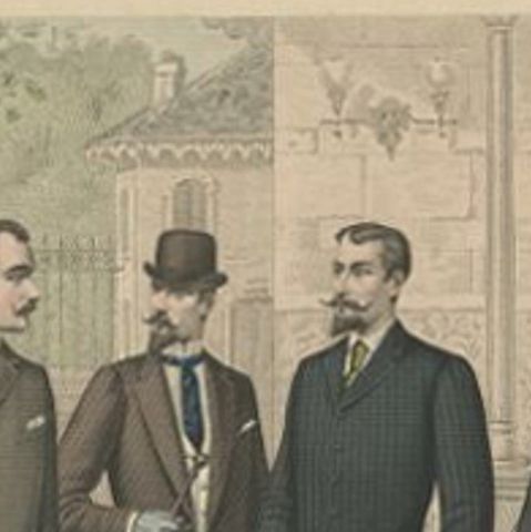 Antique Print of Fashion in April 1891 by Klemm & Weiss, circa 1900, close-up 1