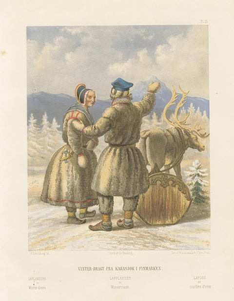 Sámi Winter Dress, Karasjok, Northern Norway, Traditional Arctic Clothing, 1860, close-up 6