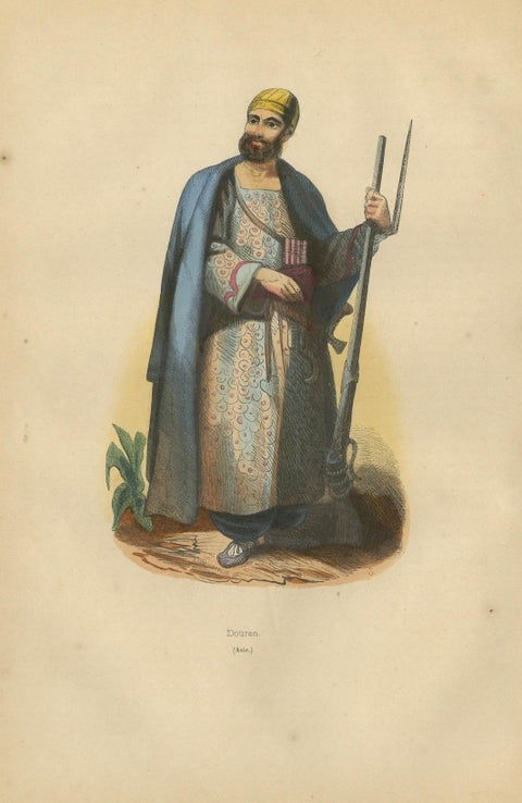 Cultural Warriors: Traditional Attire of Iranian and Afghan Tribes, 1844, close-up 1