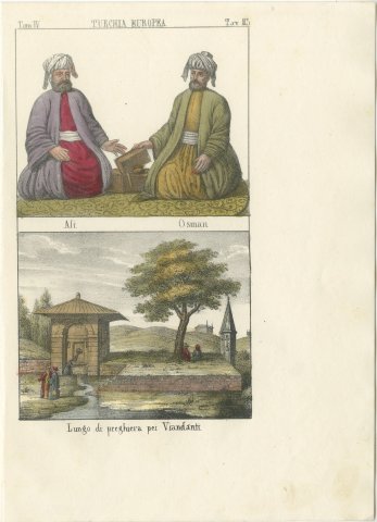Ottoman Turks Ali and Osman and a Roadside Place of Prayer, 1842, view 2
