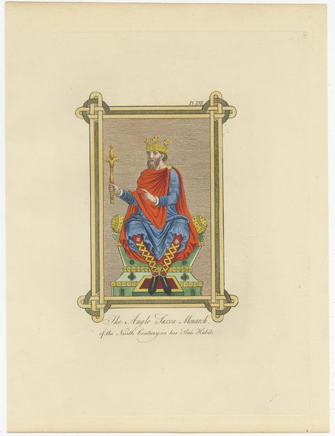 Set of four Antique Prints of English Costumes by Strutt '1862', view 5