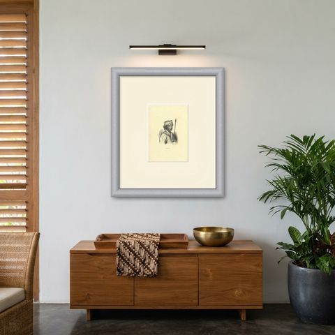 Rajah of Dao, Antique Wahlen Costume Print, 1843-1844, shown framed on a wall