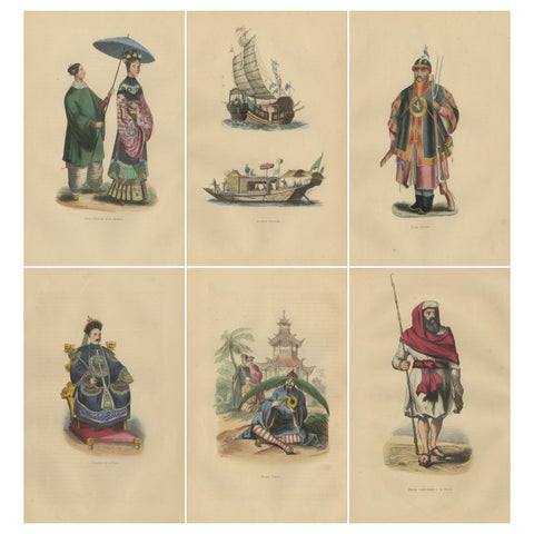 Chinese Cultural Figures in 1844 Wahlen Lithographs of Dress and Traditions
